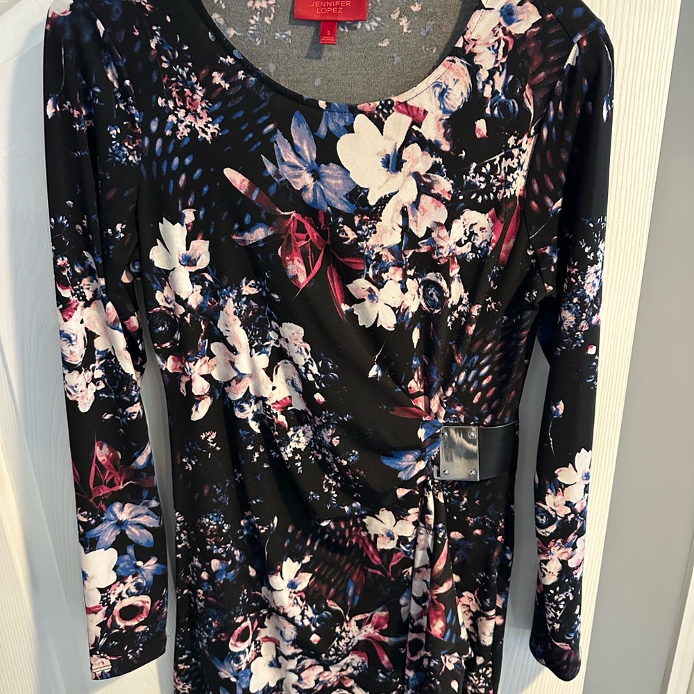 Jennifer Lopez Floral Long Sleeve Dress
